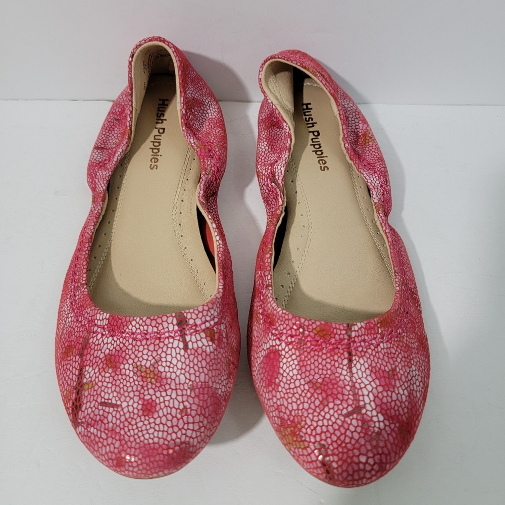 Hush Puppies WIDE Red/White Ballet Flat Women Sz 9 Leather Barbiecore EUC - Picture 2 of 9
